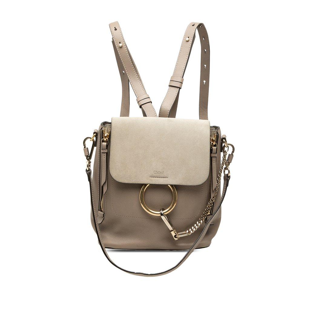 Chloé Small Calfskin and Suede Faye Backpack