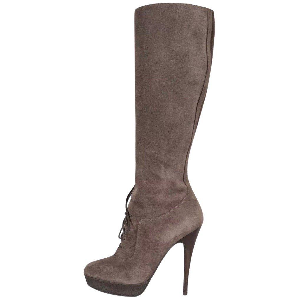 Saint Laurent Saint Laurent Graphite Suede Boots - Size 37.5 Pre-owned