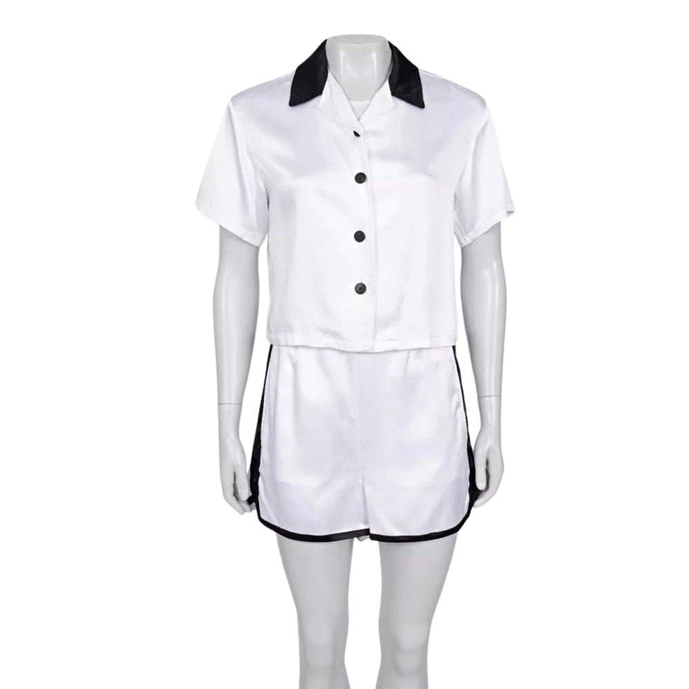 Christian Dior Christian Dior White Viscose Black Trim Suit - Size XS  Pre-owned