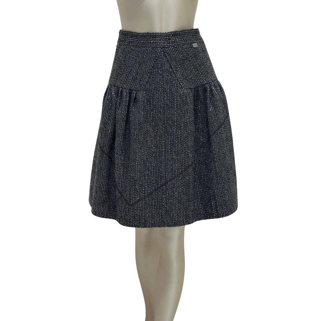 Chanel CHANEL 2014 Black Tweed Mid-Length Skirt - Size 36FR Pre-owned