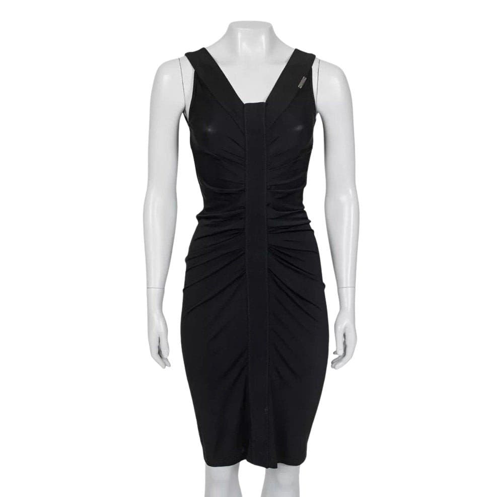 Galliano Galliano Black Draped Bodycon Mini Dress - Size XS Pre-owned