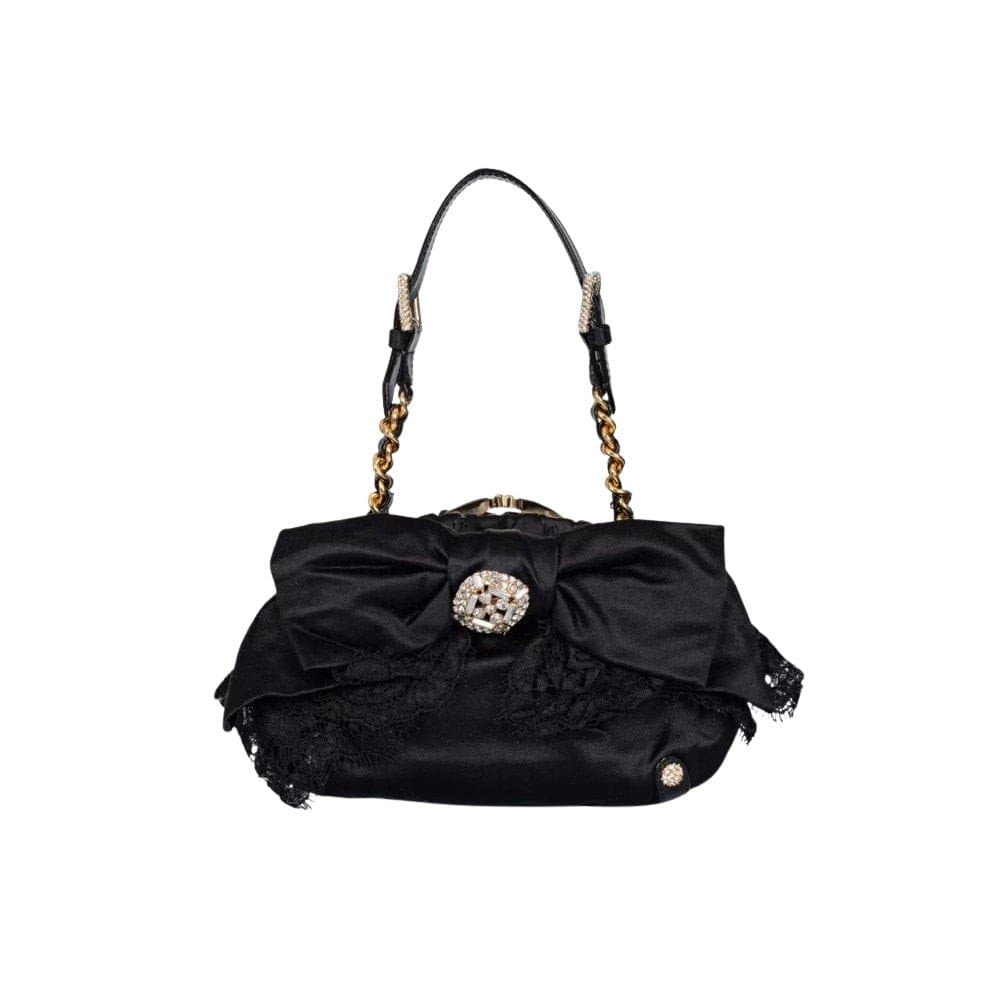 Dolce & Gabbana Dolce & Gabbana Black Textile Crystal Clutch Pre-owned