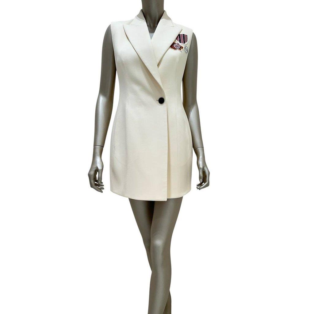 Christian Dior Christian Dior Cream Wool & Silk Vest Dress - Size 38 pre-owned
