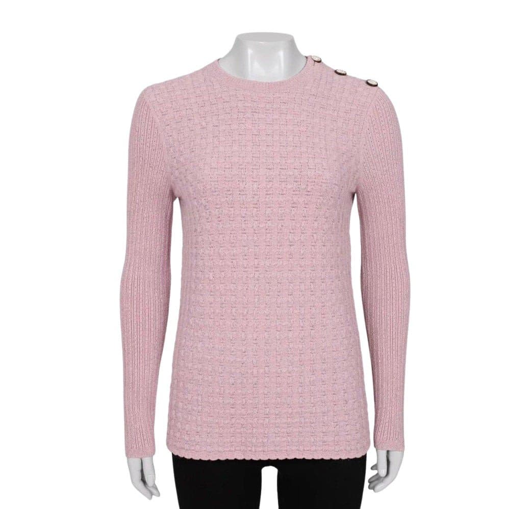 Chanel Chanel Pink Knit  Accent Buttons Sweater Sz. EU 40/XL Pre-owned