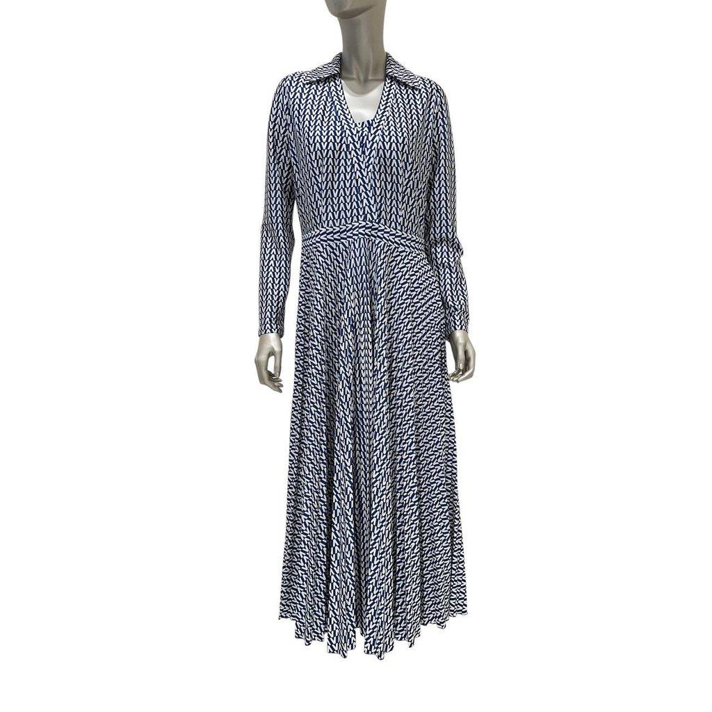 Valentino Valentino Blue V-Print Maxi Dress Sz.M Pre-owned