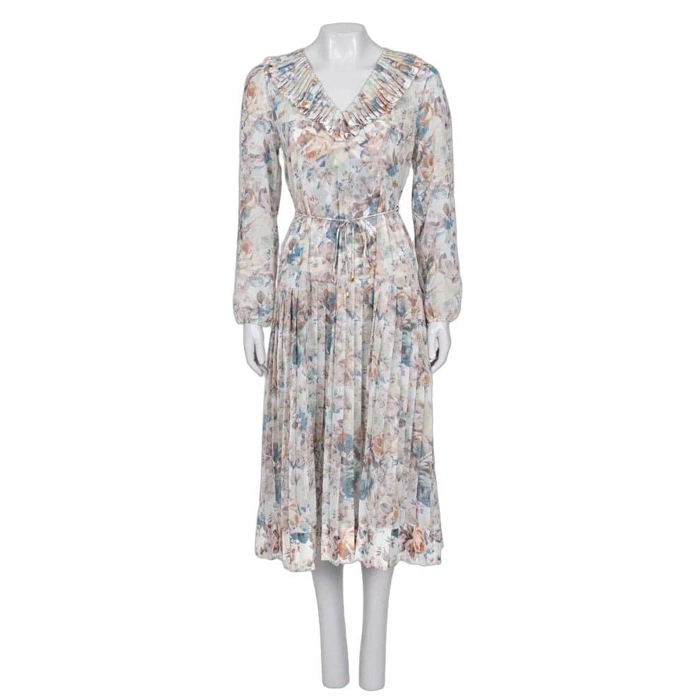 ZIMMERMANN Zimmermann Floral Sheer Pleated DressSz. 2/M pre-owned