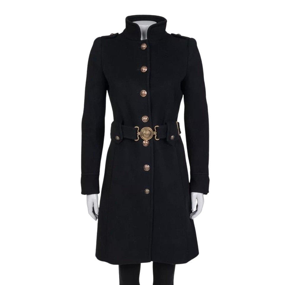 Roberto Cavalli Roberto Cavalli Black Wool & Cashmere Belted Coat Sz.40/ S Pre-owned