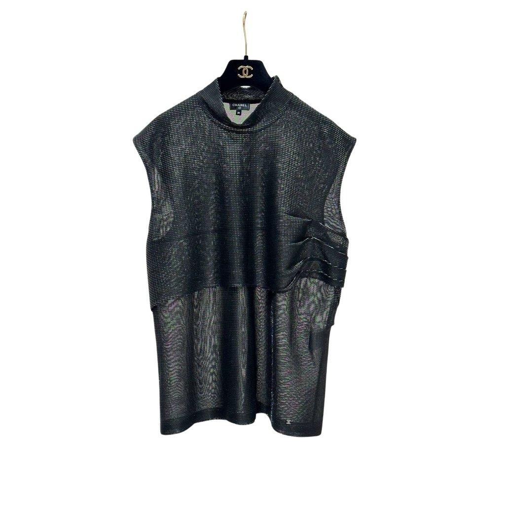 Chanel Chanel Metallic Knit Sleeveless Top - Size 50 Pre-owned
