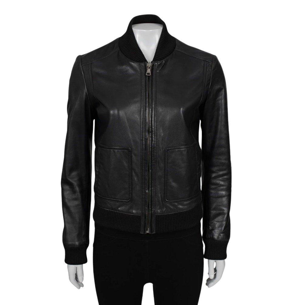 Dolce & Gabbana Dolce & Gabbana Black Leather Bomber Jacket - IT38/XS pre-owned