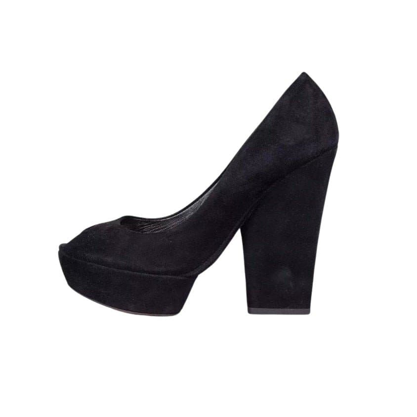 Christian Dior Christian Dior Black Suede Open Toe Pumps Sz.39.5 Pre-owned