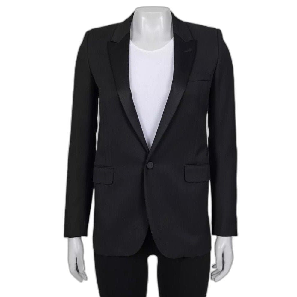 Saint Laurent Saint Laurent Black Straight Fit  Satin Lapels Blazer Sz.XS Pre-owned