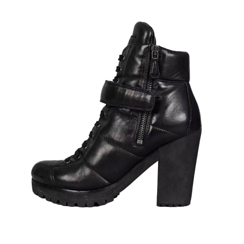 Prada Prada Sport Black Leather Ankle Boots Size 37.5 pre-owned