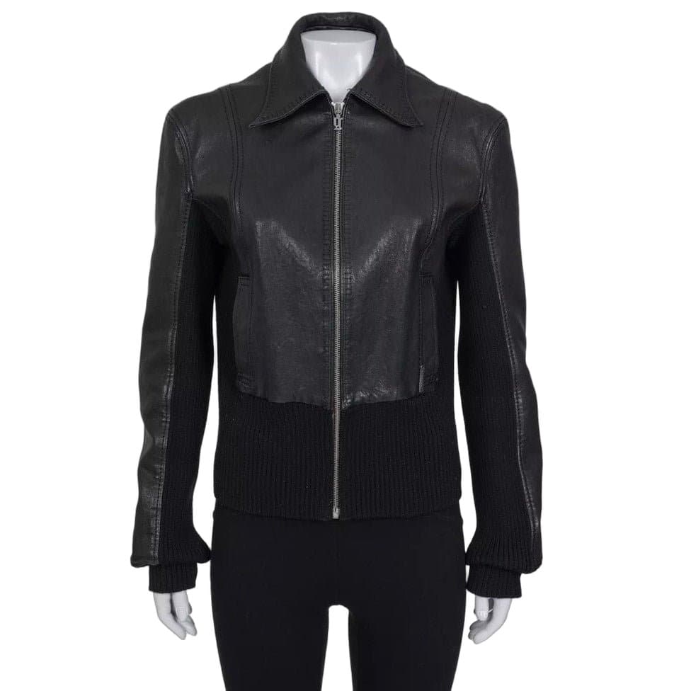 John Galliano John Galliano Black Embroidered Leather Jacket EU34/XS pre-ownned