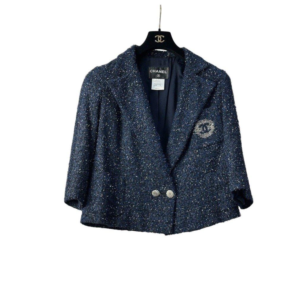 Chanel Chanel 2012 Navy Blue Tweed Jacket, Sz.38Pre-owned