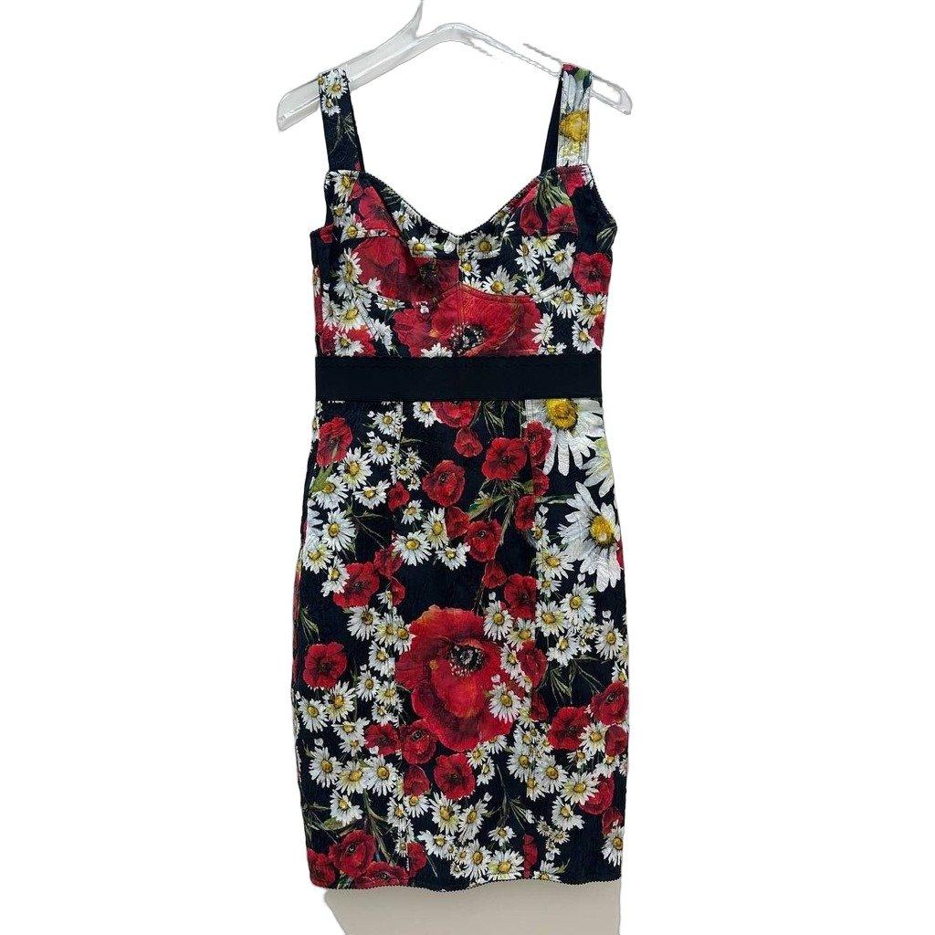 Dolce & Gabbana Dolce & Gabbana Floral Print Fitted Dress - Size 44 Pre-owned