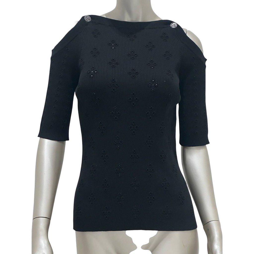 Chanel Chanel Paris-Cuba Resort Black Mesh Top FR46 pre-owned