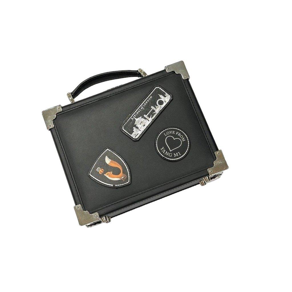 Aspinal of London Aspinal of London Black Leather Mini Trunk Bag pre-owned