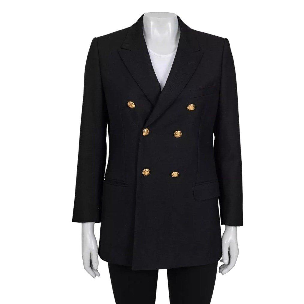 Celine Celine Black Double-Breasted Wool Jacket IT40/S Pre-owned