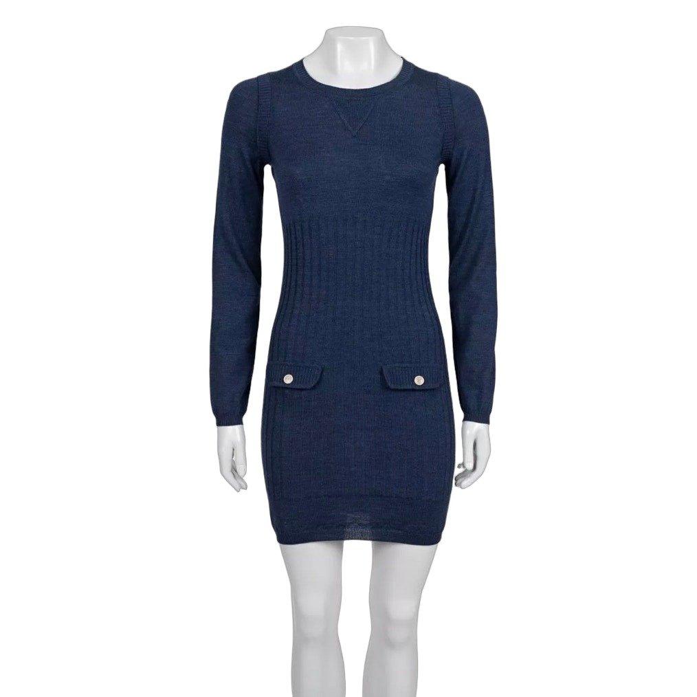 Chanel Chanel Fitted Wool & Silk Dress Sz.36 Pre-owned