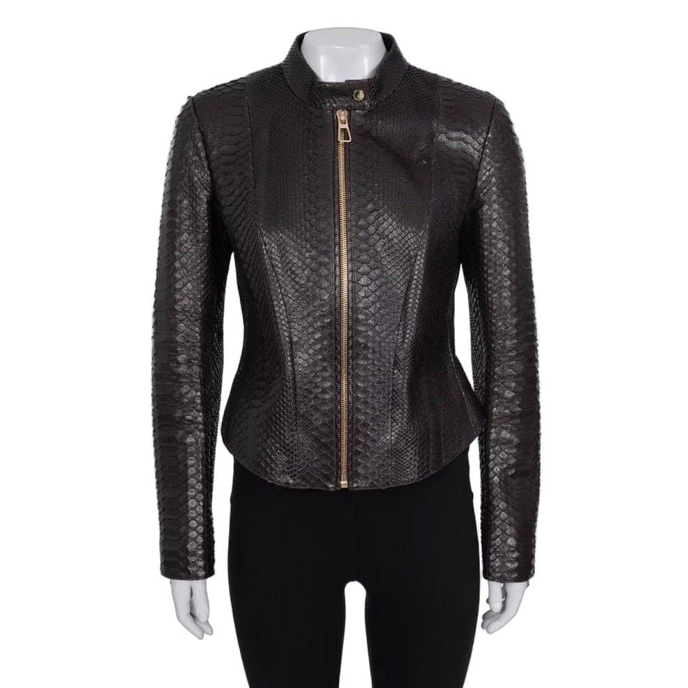 Alberta Ferretti NWOT Alberta Ferretti Cropped Lambskin Leather Jacket IT44/S