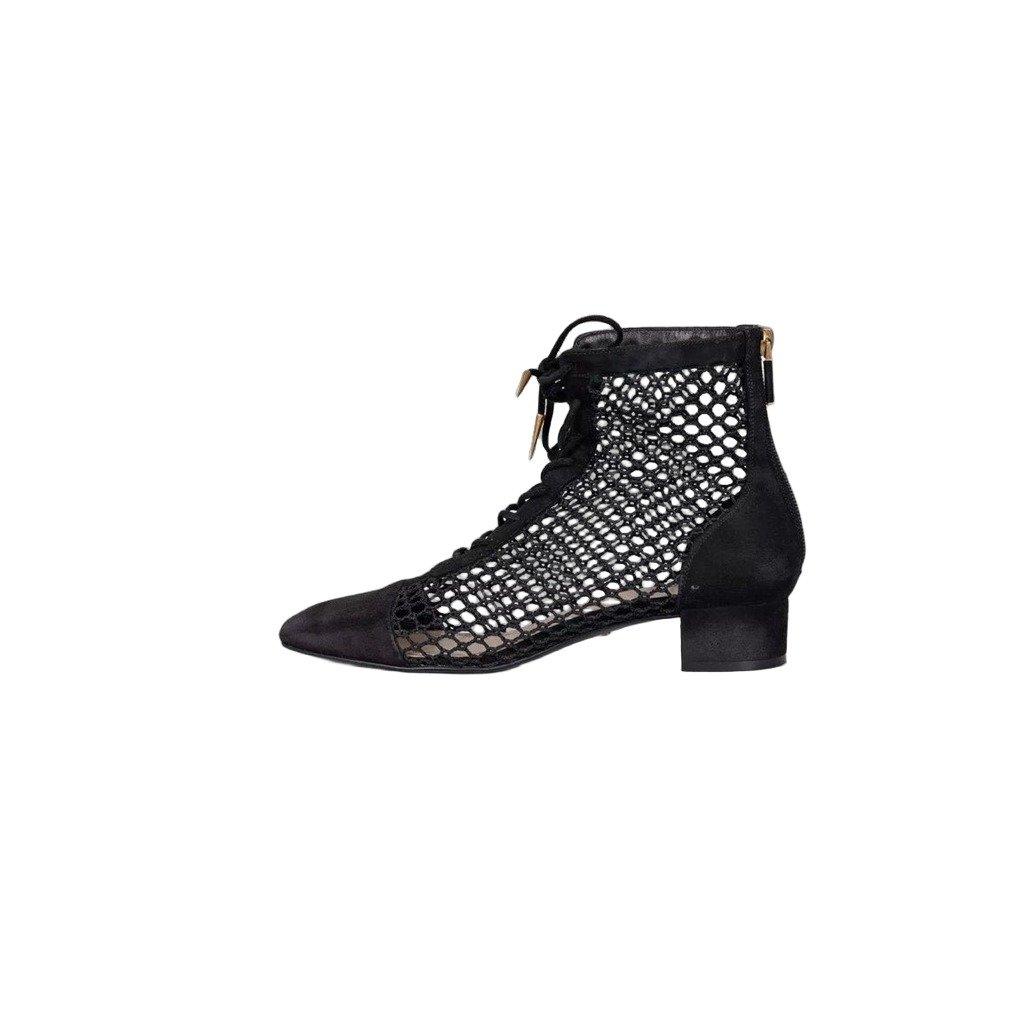 Christian Dior Christian Dior Black Suede Mesh Lace-Up Heels - EU 39 pre-owned