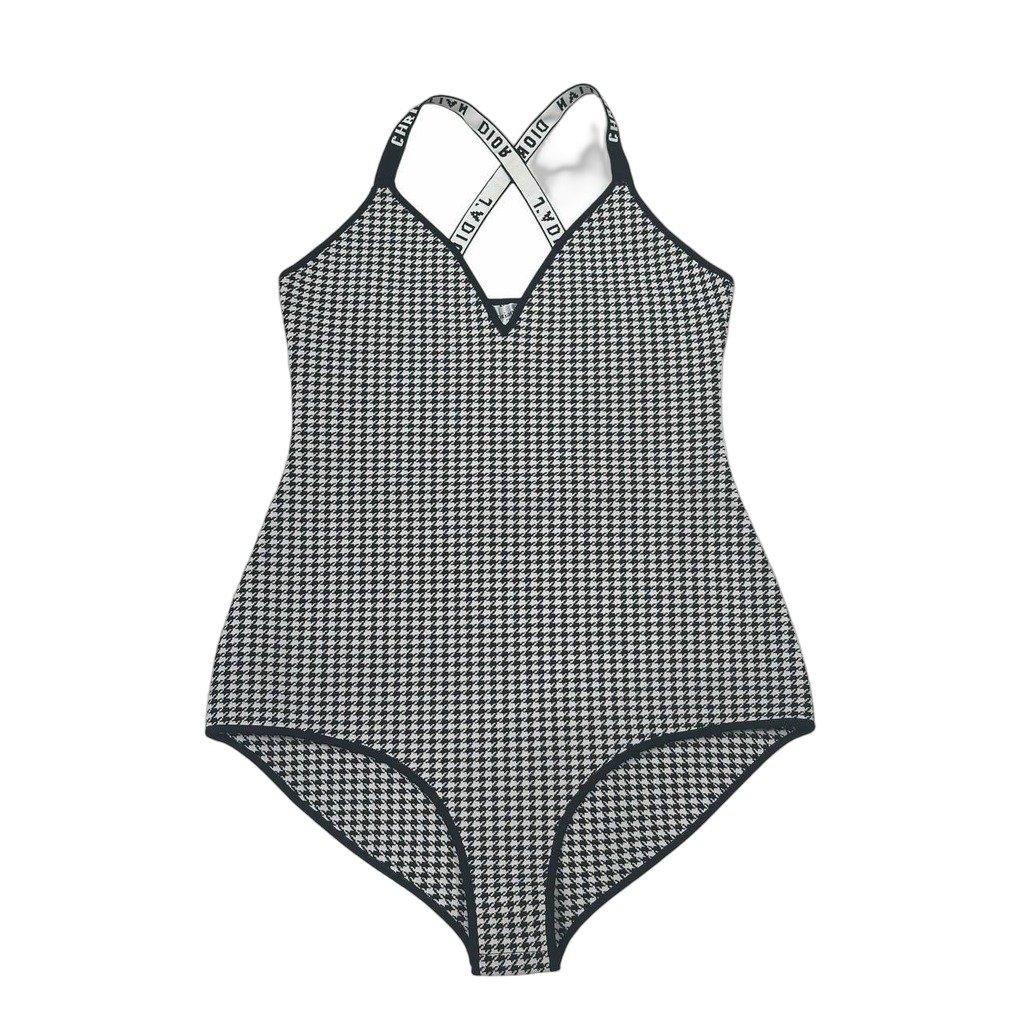 Christian Dior Elegant Christian Dior Houndstooth Bodysuit - Size M Pre-owned