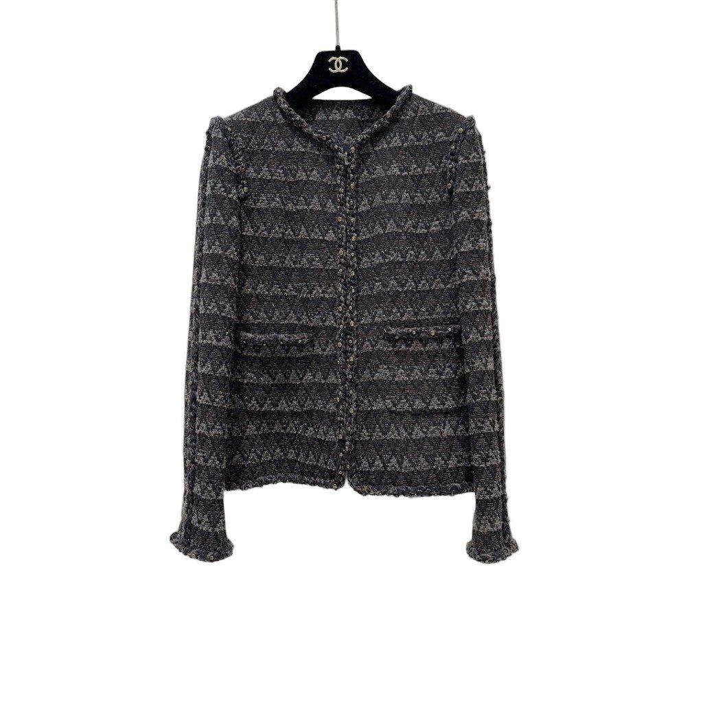 Chanel CHANEL Brown Wool Blend Tweed Paris-Dallas Jacket Sz.38 pre-owned