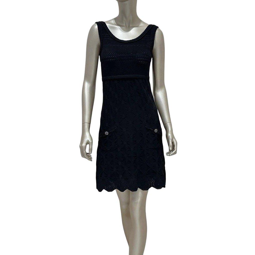 Chanel Chanel Black Woven Dress - FR38 Pre-owned