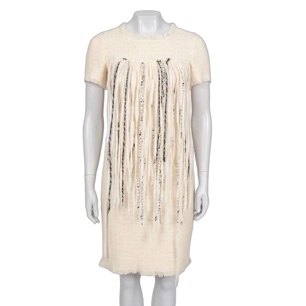 Chanel Chanel 2010 White Wool Dress Sz.38 Pre-owned