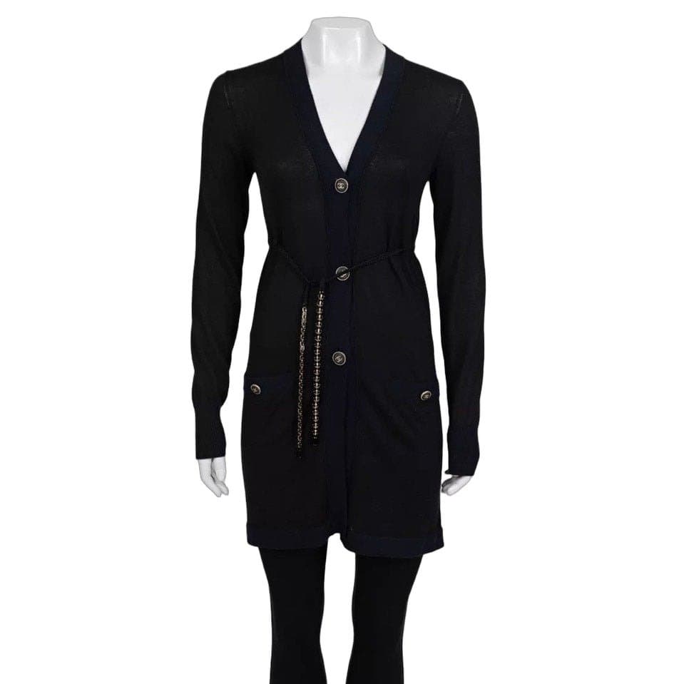 Chanel Chanel Black Cashmere Silk Cardigan  sz.34 Pre-owned