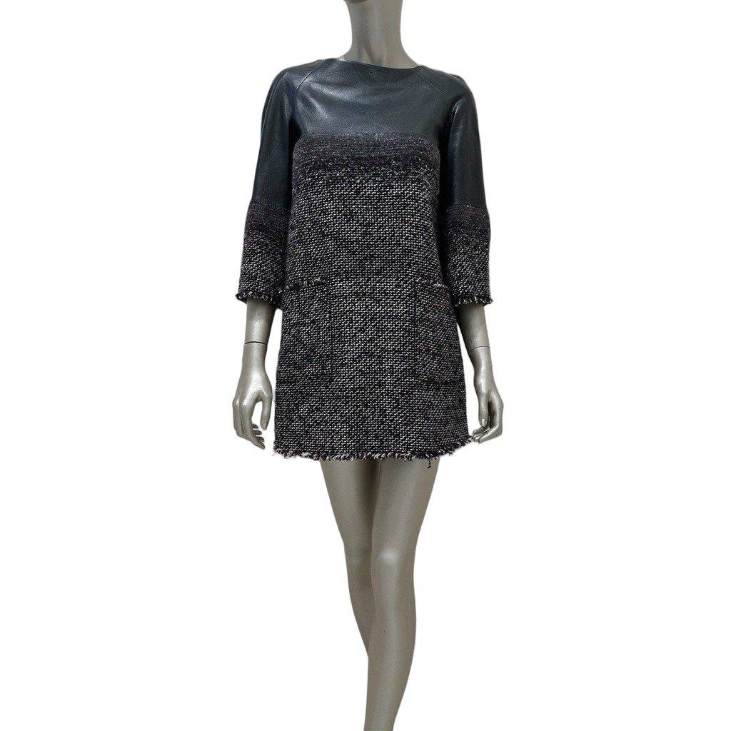 Chanel Chanel Tweed & Leather Dress Sz/36 Pre-owned