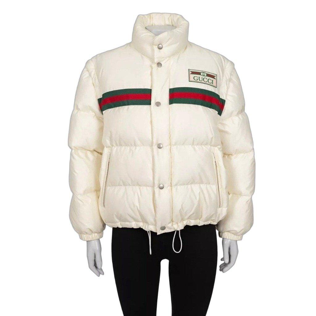 Gucci Gucci White Down  Detachable Sleeves Jacket Sz.40 IT Pre-owned