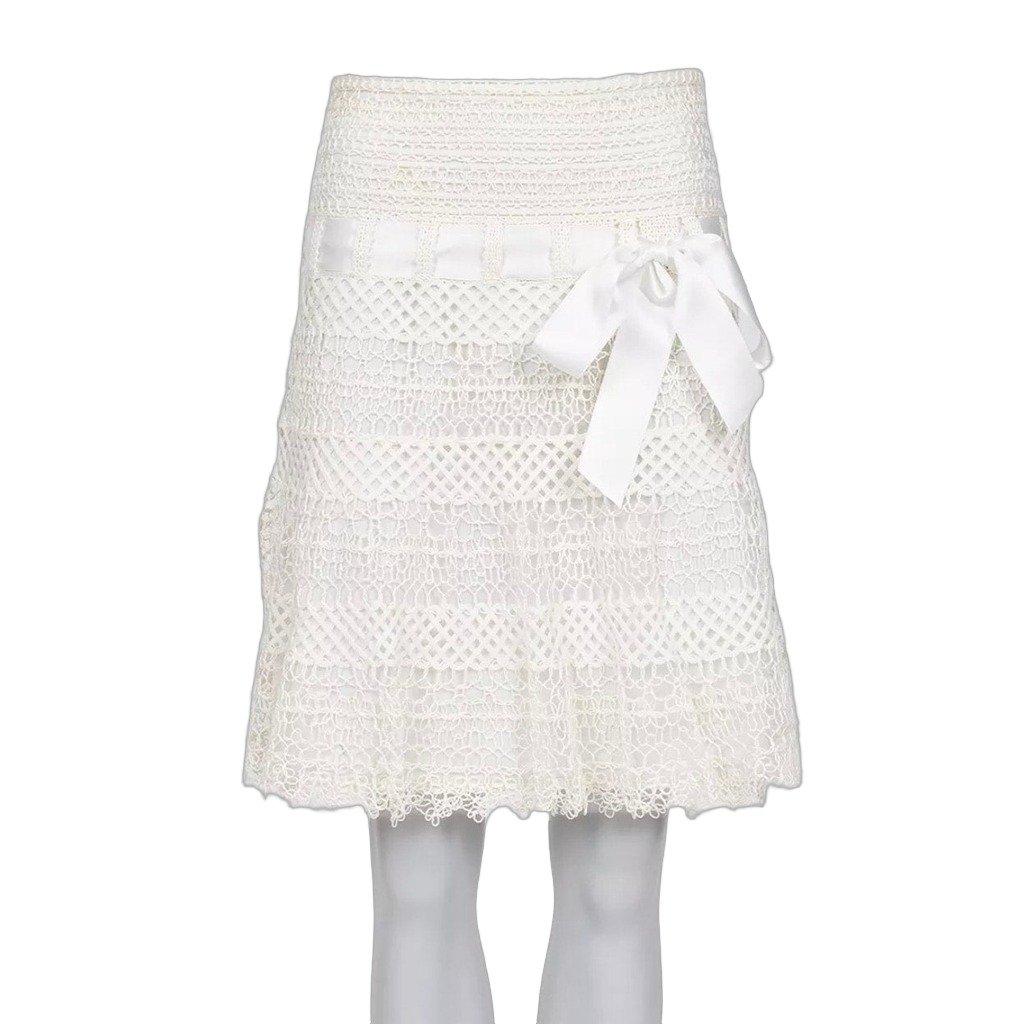 valentino NWOT Valentino White Lace Skirt  Sz.S pre-owned