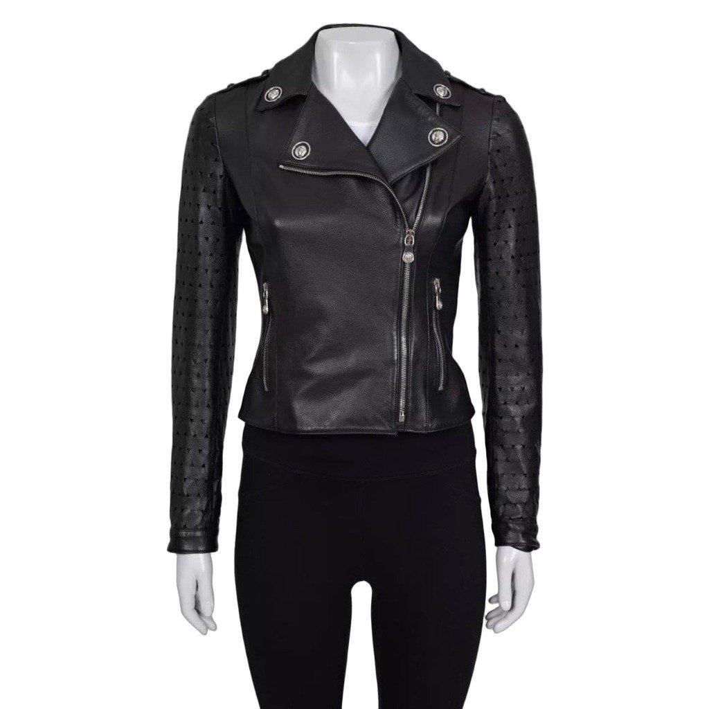 Versus by Versace Versus Versace Black Leather Jacket - Size 38/XS Pre-owned