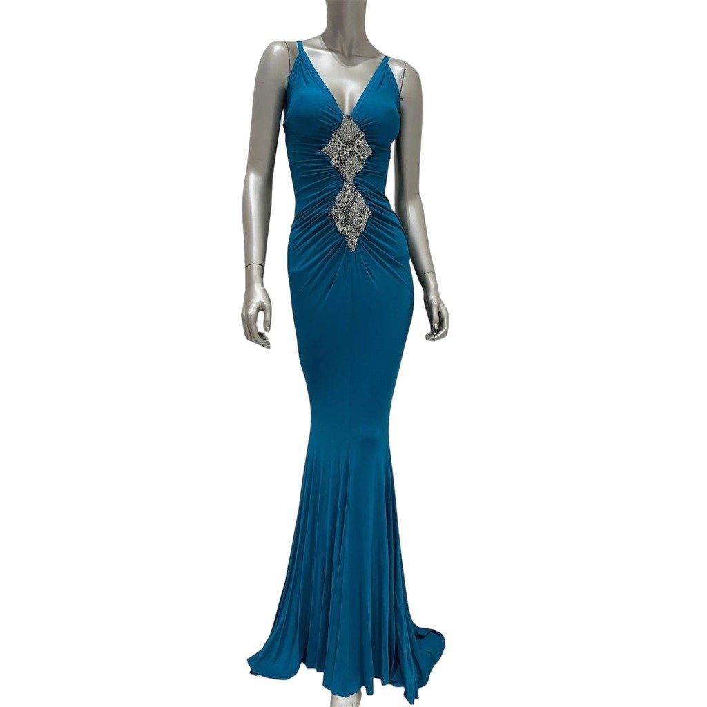 Roberto Cavalli Roberto Cavalli Green Silk Maxi Dress Size 40 Pre-owned