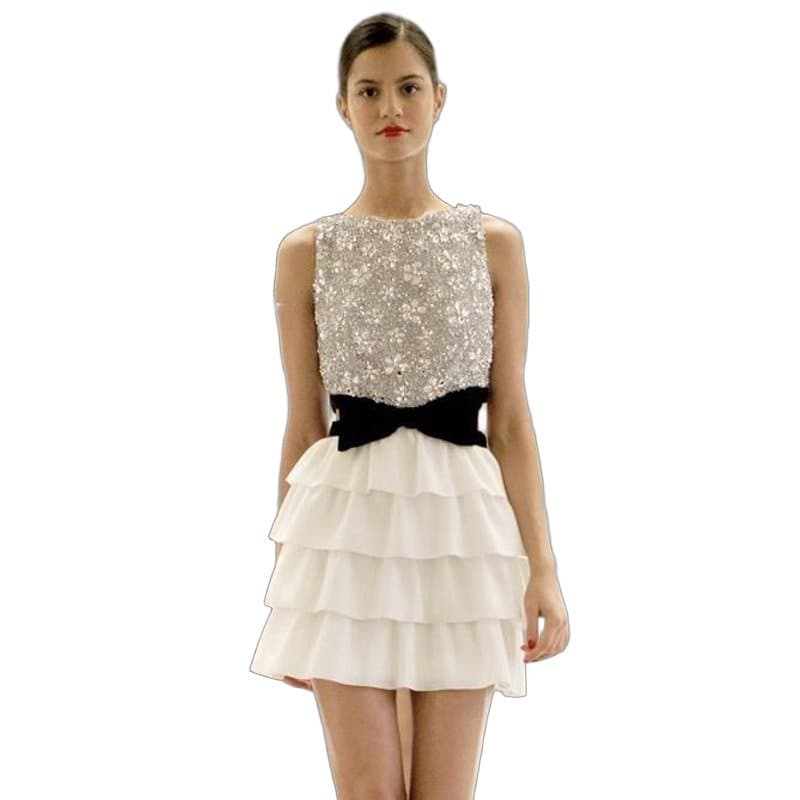 Azzaro Azzaro Sequin Bow Cocktail Mini Dress S/S 2011 Sz.38 Pre-owned