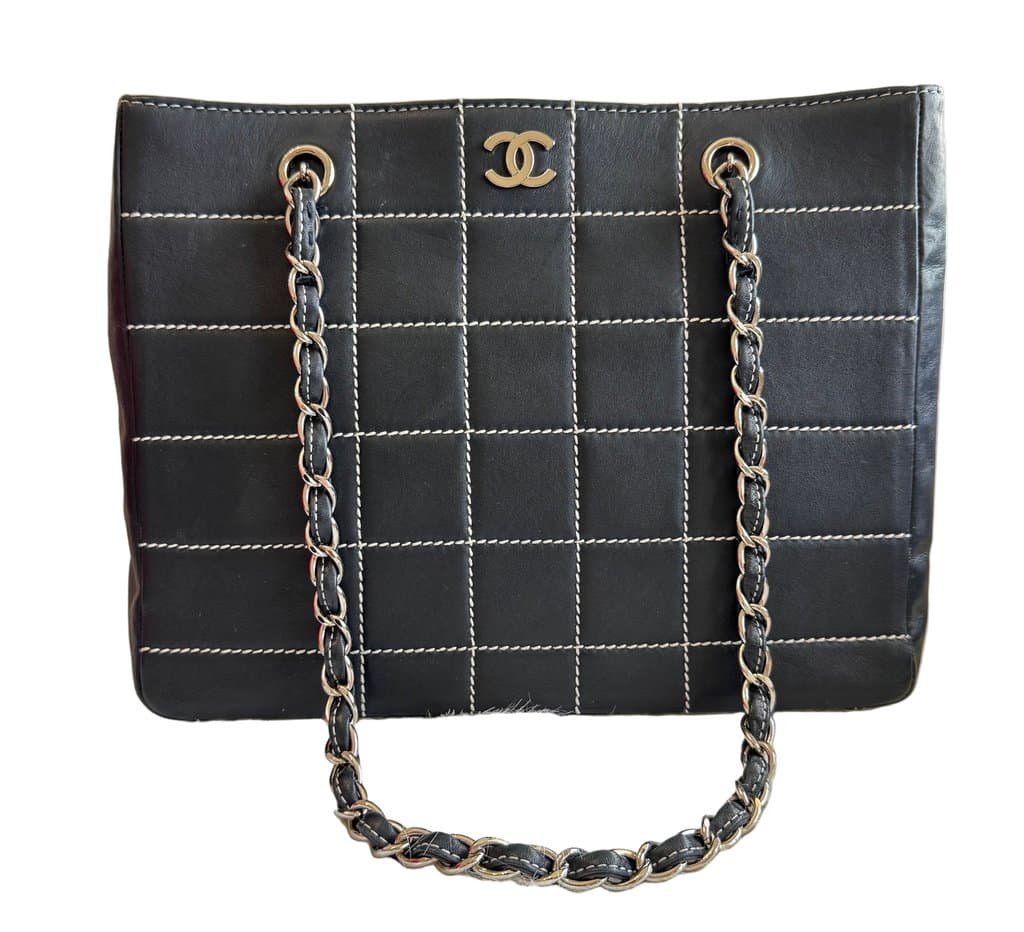 Chanel Choco Bar Wild stitch leather chain tote