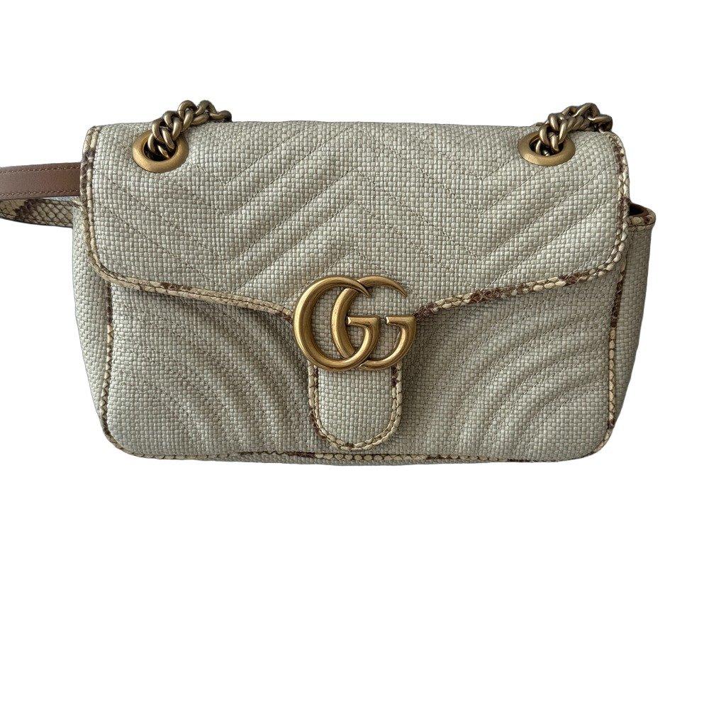 Gucci GG Marmont Raffia Bag