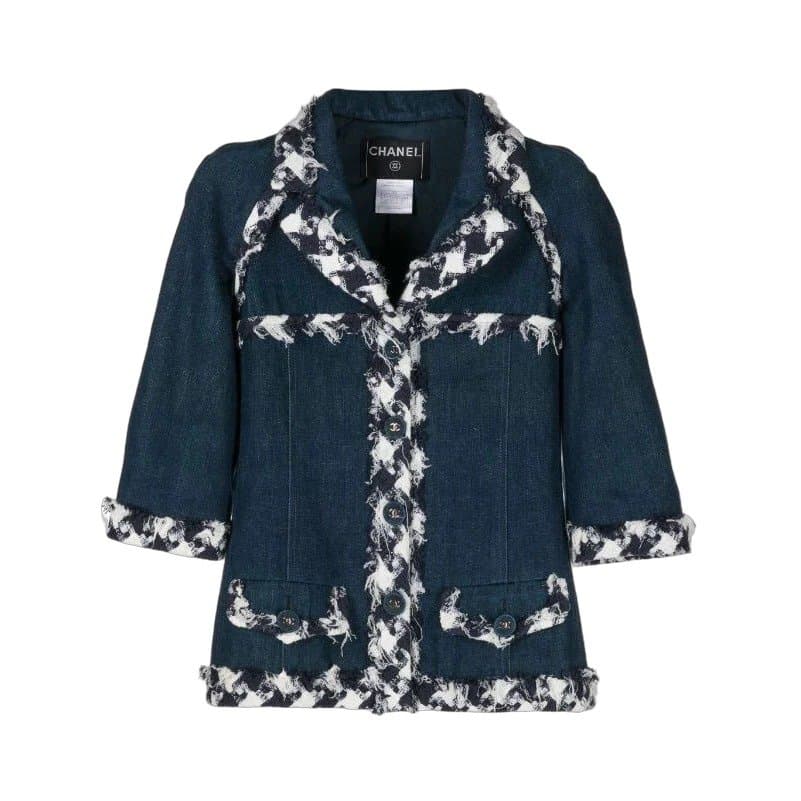 Chanel Twill Trim Denim Jacket
