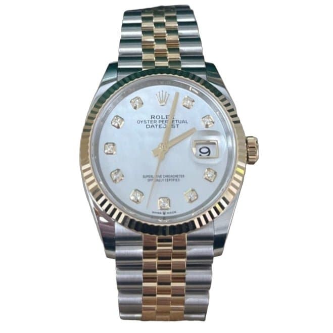 Rolex Mother of Pearl Dial Jubilee Two-Tone Yellow Gold Datejust 36 (Reference 126233)