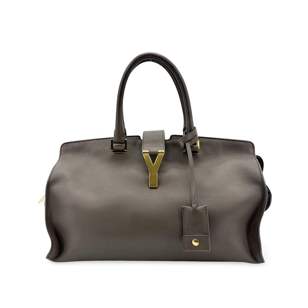 Saint Laurent Y Line Cabas Chic Medium Gray Gold Hardware