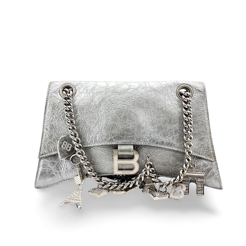 Balenciaga Small Crush Slingback with Charm Silver