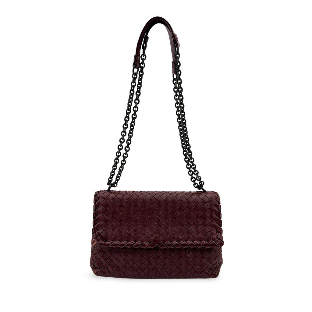 Bottega Veneta Intrecciato Medium Olympia Bag Burgundy