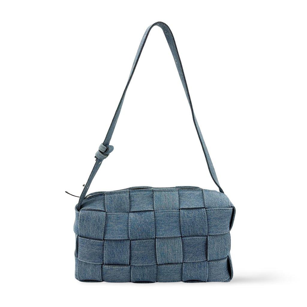 Bottega Veneta Small Cassette Shoulder Bag Blue Denim
