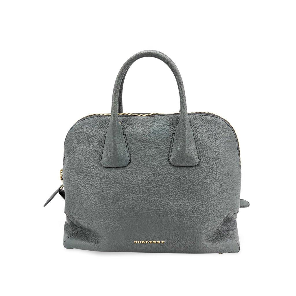Burberry Grain Leather Greenwood Bowling Bag Grey