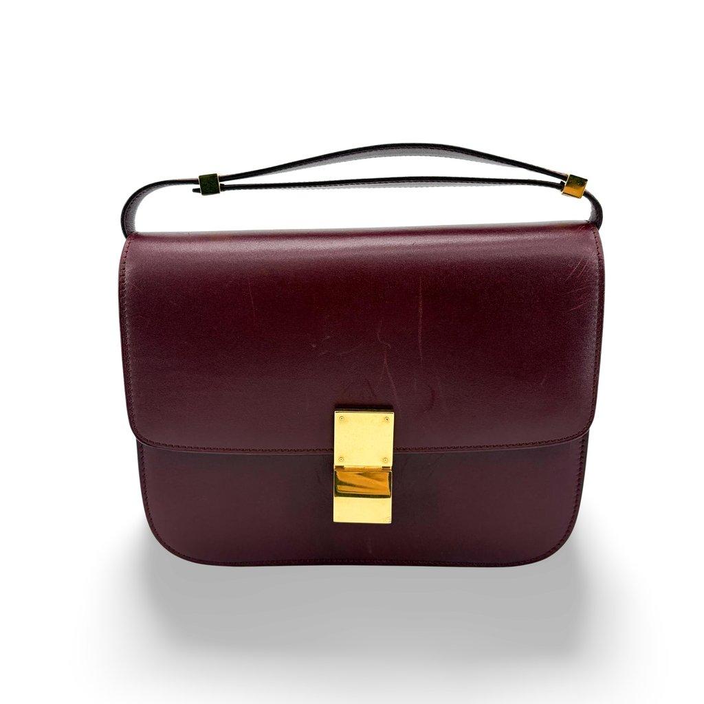 Celine Medium Classic Box Bag Burgundy
