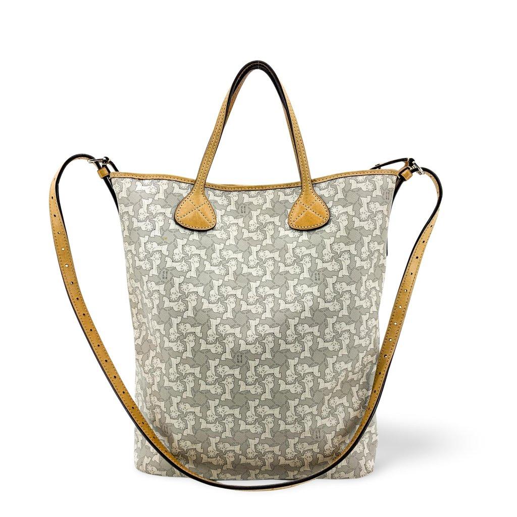 Celine C Macadam Sulky Canvas Tote Bag White Gray