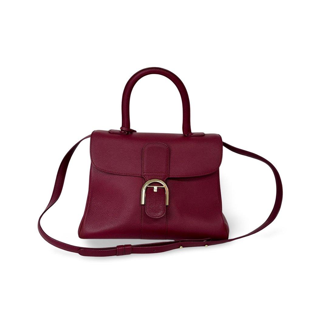Delvaux Briand MM Rodeo Leather Bordeaux Gold Hardware