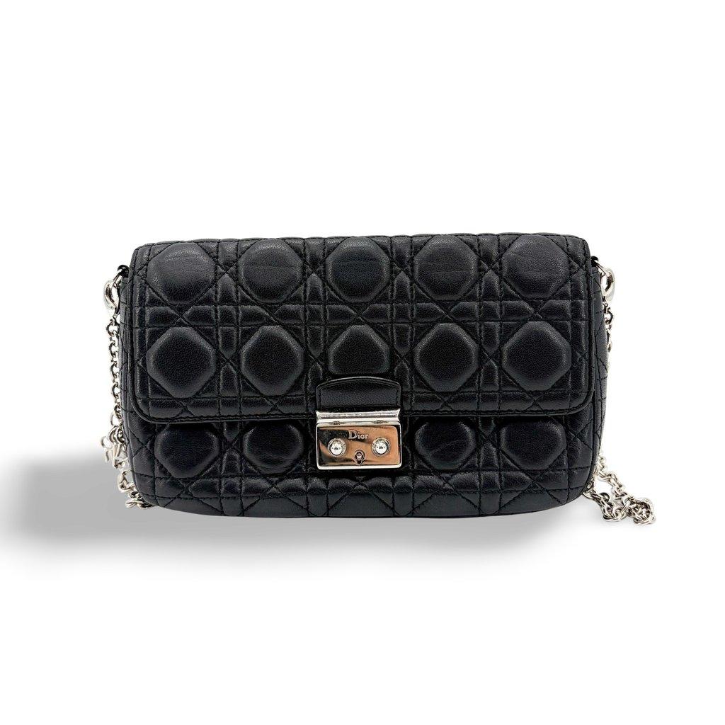 Dior Miss Dior Promenade Lambskin Pouch Black Silver Hardware