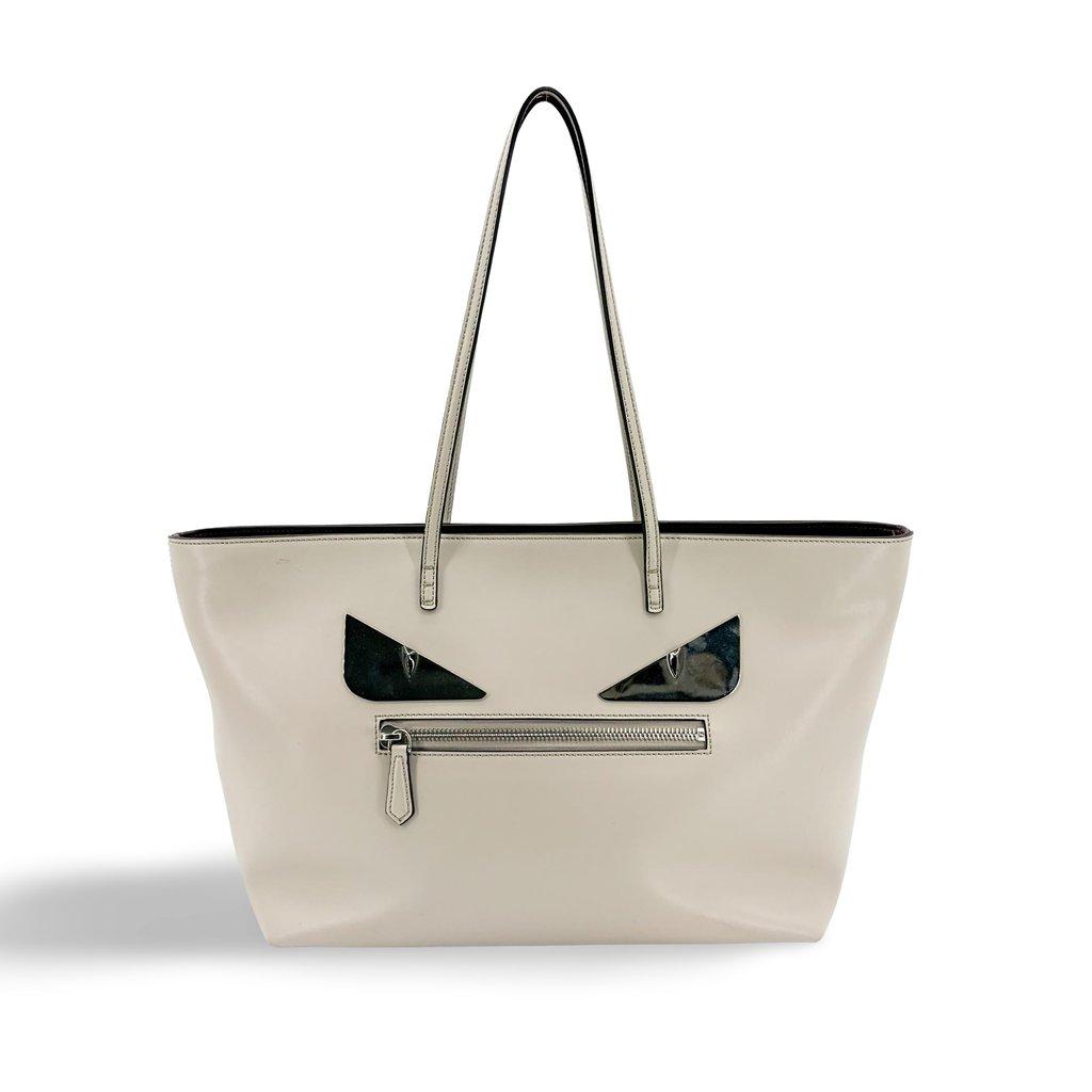 Fendi Monster Eyes Roll Tote Bag Ivory